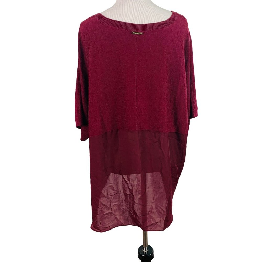 MICHAEL KORS MK Women's Size Small Burgundy Crew Neck Light Weight Sweater - Picture 3 of 9